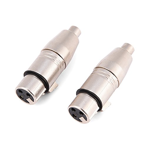 Tangxi XLR Adapter, 2Pcs XLR 3Pin Buchse auf Cinch Buchse Audio Mikrofon Mikrofon Anschluss Adapter, XLR auf Cinch Konverter Adapter von Tangxi