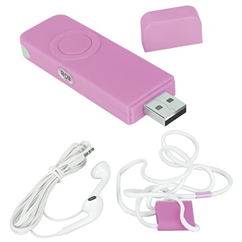 Tragbarer MP3 Player, Erweiterbarer USB Stick, Verlustfreier HiFi Sound, Musikplayer mit OTG Unterstützung, Schlanker Musikplayer mit Kopfhörern (Rosa) von Tangxi