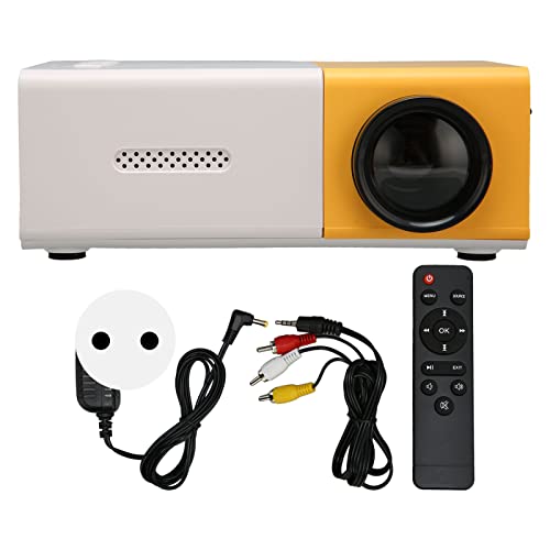 Tragbarer Projektor, HD 1080P HiFi Sound, USB HD Multimedia Schnittstelle, AV Speicherkarte, 60 Zoll mit Fernbedienung, für Smartphone, Tablet, Laptop (EU-Stecker) von Tangxi