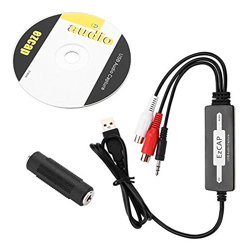 USB Audio Capture Card Audio Sound Grabber Recorder für Plattenspieler Kassetten auf MP3/WAV, Zweikanal-Stereo-Audio von Tangxi