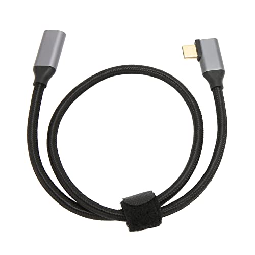 USB C auf USB C 3.1 Gen 2 Kabel, USB Kabel mit 100W PD Ladegerät/4K 60Hz Video Ausgang/10Gbps Datenübertragung, 90 Grad USB C Stecker auf Buchse Kabel für Laptops/Telefone/Kameras (0,5 m/19,7 Zoll) von Tangxi