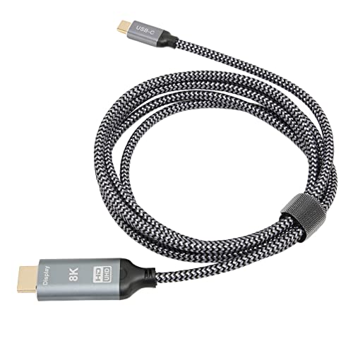 USB C zu Kabel 8K, 1,8 M Geflochtenes Typ C zu Kabel, Unterstützt HDR, 3D, 48 Gbit/s High Speed, USB3.1 Typ C zu Adapterkabel Stecker auf Stecker für HDTV Projektor, PC von Tangxi