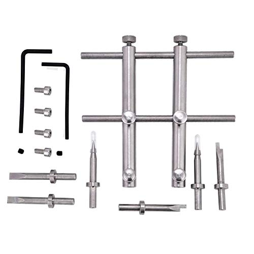 Werkzeug zum Entfernen von DSLR-Kameraobjektiven, professioneller Edelstahl-DSLR-Objektivschlüssel mit zwei Spitzen, 10-100 mm Objektivreparatursatz mit 6 Schäften, 6 Schrauben und 2 Sechskantschlüsse von Tangxi