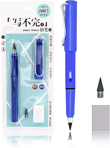 Ewiger Bleistift, Everlasting Bleistift, Bleistift Unendlich, Everlasting Pencil, Tintenloser Bleistift, Metall Bleistift, Unbegrenzt Schreibender Ewiger Bleistift Ohne Tinte (Blau) von Tangyu
