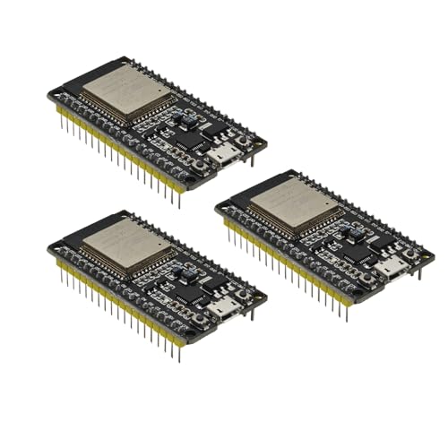 ESP32 NodeMCU Module 38 Pin, 3 Stück ESP-Wroom-32 Development Board Kit 2.4 Ghz WiFi + Bluetooth 4.2 Dual Core Microcontroller Micro USB Interface CP-2102 Chip für Arduino IDE von Tanmote