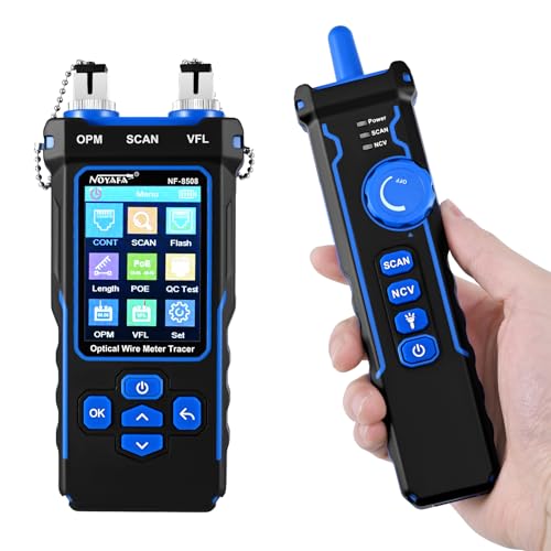 Tanniws Netzwerkkabeltester mit optischem Leistungsmesser PoE-Multifunktion, Wire Tracker RJ11 RJ45 LAN Kabel-Toner Ethernet Kabelverfolgung mit NCV, Anschluss-Flash, Unterstützt Typ-C-Ladung von Tanniws