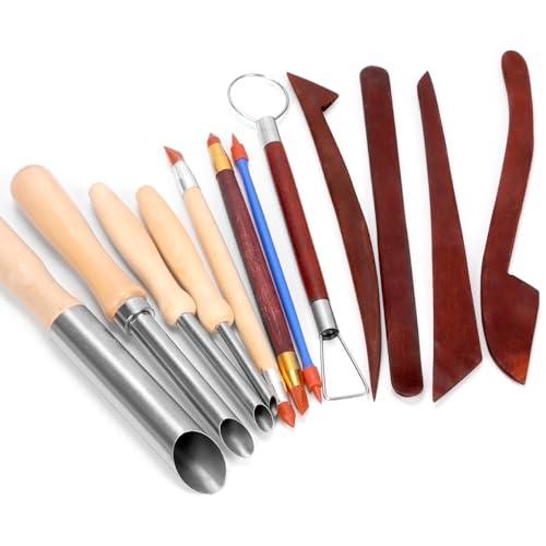 Tanstic 12Pcs Keramik Werkzeug Set Clay Sculpting Tools Set Clay Hole Cutters Clay Sculpting Tools Clay Rubber Pen für Keramik Clay Sculpture Tanstic 12Pcs Keramik Werkzeug Set Clay Sculpting Tools Set Clay Hole Cutters Clay Sculpting Tools Clay Rubber Pen für Keramik Clay Sculpture von Tanstic