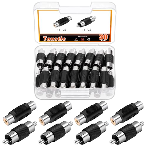 Tanstic 30Pcs vernickelt RCA-Koppler RCA-Stecker zu Stecker-Koppler RCA-Buchse zu Buchse-Koppler für Lautsprecher-Verstärker-Phono Tanstic 30Pcs vernickelt RCA-Koppler RCA-Stecker zu Stecker-Koppler RCA-Buchse zu Buchse-Koppler für Lautsprecher-Verstärker-Phono von Tanstic