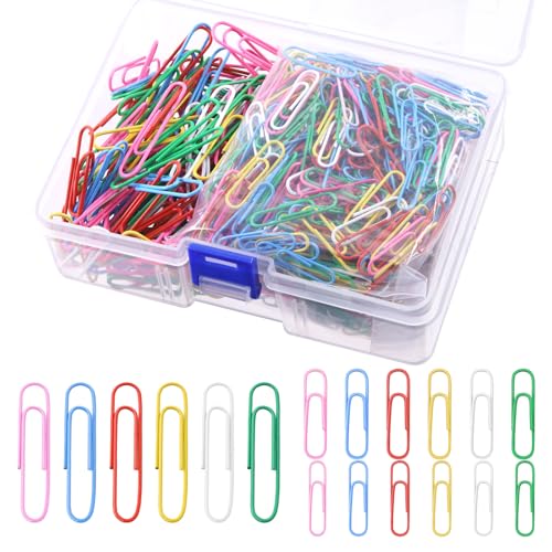 Tanstic 450Pcs Coloured Paper Clips, 2In 1.3In 1In Large Paper Clips, Reusable Paper Clips, Colour Coated Extra Large Paper Clips for Home, School and Office Use Tanstic 450Pcs Coloured Paper Clips, 2In 1.3In 1In Large Paper Clips, Reusable Paper Clips, Colour Coated Extra Large Paper Clips for Home, School and Office Use von Tanstic