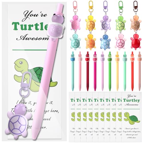 TaoBary 10 Sets Schildkrötenstifte, Geschenke, Mitarbeiter, Wertschätzung, Kollegen, leuchtende Schlüsselanhänger und Lesezeichen, inspirierendes Geschenk für Bürokollegen, Mitarbeiterteam von TaoBary