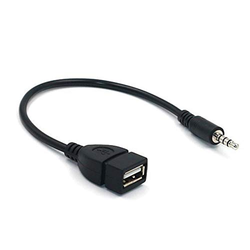 TaoYu USB-Buchse auf 3,5-mm-Klinken-Audio-Adapter,-zu-USB-Adapter | USB-Buchsenkopf an 3,5-mm-U-Festplatte, verbunden mit Auto-Player-Auto-Audiokabel von TaoYu
