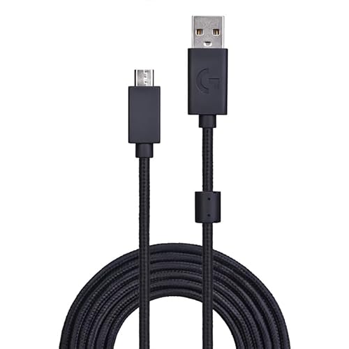 Taoric Ersatz Kabel Kompatibel mit Logitech G633 / G633S / G933 / G933S / G533 Kopfhörer, Ersatz Audiokabel Micro-USB zu USB Ladekabel Headset / PS4 Controller (2m) von Taoric