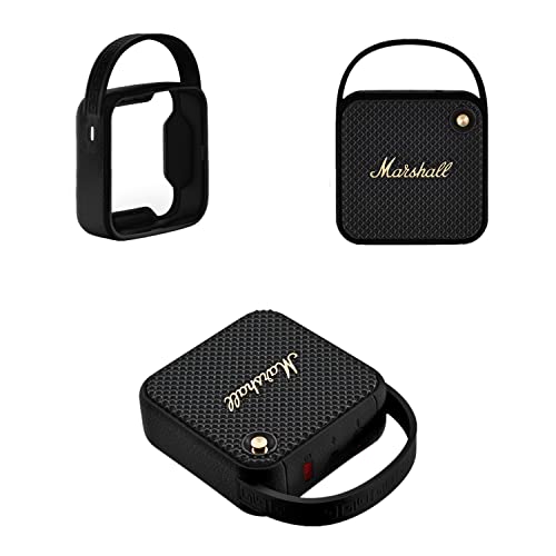 Taoricen Silikonhülle Kompatibel mit Marshall WILLEN Bluetooth Lautsprecher, tragbar Sanft Silikon Handhaben (Schwarz) von Taoricen