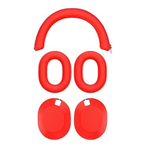 Taoricen Silikonhülle für Sony WH-1000XM6 Kopfhörer, zum Schutz von Kopfband, Ohrpolstern, Kopfhörergehäuse, Einfarbige Weiche Schutzhülle (5 Stück) (Rot) von Taoricen