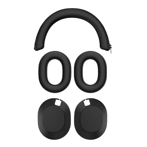 Taoricen Silikonhülle für Sony WH-1000XM6 Kopfhörer, zum Schutz von Kopfband, Ohrpolstern, Kopfhörergehäuse, Einfarbige Weiche Schutzhülle (5 Stück) (Schwarz) von Taoricen