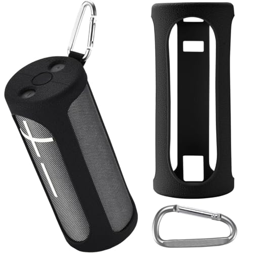 Taoricen Silikonhülle für Ultimate Ears Boom 4, Tragbare UE Boom 4 Schutzhülle mit Metallschnalle, Lautsprecher Tragetasche Zubehör Case (Schwarz) von Taoricen