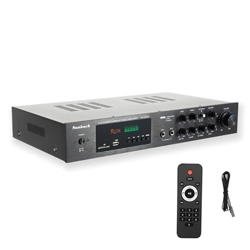 HiFi-Verstärker, 5 Kanal Stereo Verstärker Bluetooth, 220V 600W Digitale Amplifier Receiver, Endverstärker inkl. 2 Mikrofon Anschlüsse, Soundverstärker mit SD\USBRCAAUX von Taozhiyy