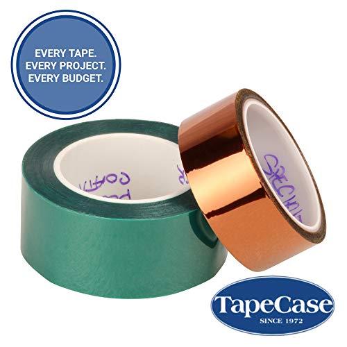 TapeCase 8992-0,75" x 22,9 cm - 250 dunkelgrünes Polyester/Silikon Klebeband, umgewandelt von 3M 8992, Rechtecke, 400 Grad F, 22,9 cm Länge, 1,9 cm Breite, 250 Stück von TapeCase