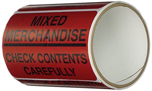 TapeCase SHIPLBL-062-50 Etikett "Mixed Merch, Check Contents", 50 Stück pro Packung von TapeCase