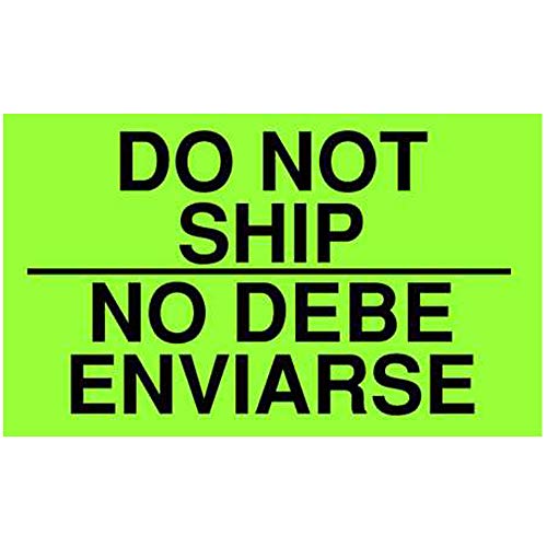 TapeCase SHIPLBL-100-50 "Do Not Ship/No Debe Enviarse", 50 Stück pro Packung von TapeCase