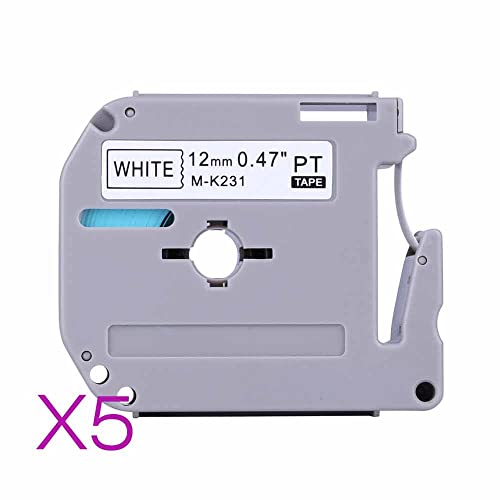 5X TapeTek Replacement for Brother Bänder Ersatz für Brother M K231 MK-231 M-K231 MK231 MK 231 Schriftband für Brother PT-65 PT-60 PT-90 PT-80 PT-M95 PT-55 PT-70BM PT-75 PT-85,Schwarz auf weiß 5X TapeTek Replacement for Brother Bänder Ersatz für Brother M K231 MK-231 M-K231 MK231 MK 231 Schriftband für Brother PT-65 PT-60 PT-90 PT-80 PT-M95 PT-55 PT-70BM PT-75 PT-85,Schwarz auf weiß von TapeTek