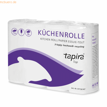 Tapira Küchenrolle 177061 3-lagig 64 Blatt 4 Rollen Tapira Küchenrolle 177061 3-lagig 64 Blatt 4 Rollen von Tapira