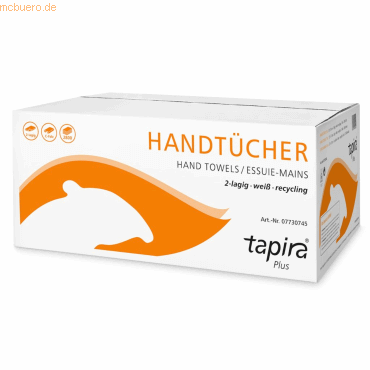 Tapira Papierhandtuch Plus 07730751 2-lagig 25x33cm weiß 20x140 Blatt Tapira Papierhandtuch Plus 07730751 2-lagig 25x33cm weiß 20x140 Blatt von Tapira