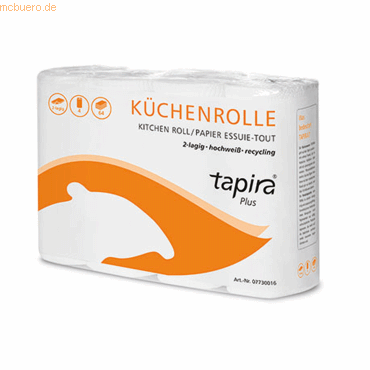 Tapira TAPIRA Küchenrolle 160631 2-lagig 64 Blatt 4 Stück von Tapira