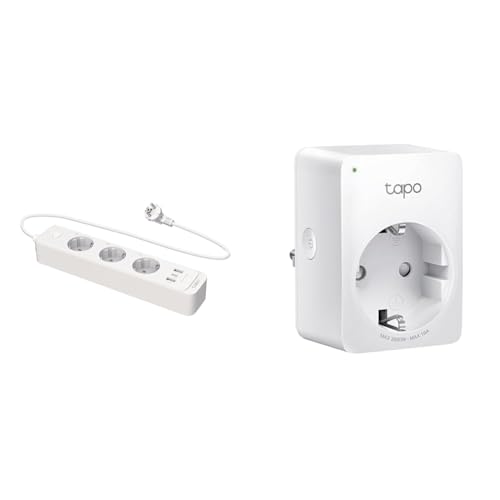 TP-Link Tapo P300 Steckdosenleiste Mit 2 USB-Anschlüsse & 1 Type C-Anschluss & Tapo P110 Smart WLAN Steckdose Mit Energieverbrauchskontrolle von Tapo