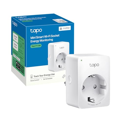 Tapo P110M Matter WLAN Steckdose mit Verbrauchsanzeige, Matter smart Home, funktioniert mit Alexa, Google Home, SmartThings, Tapo App, Sprachsteuerung, Fernzugriff von Tapo