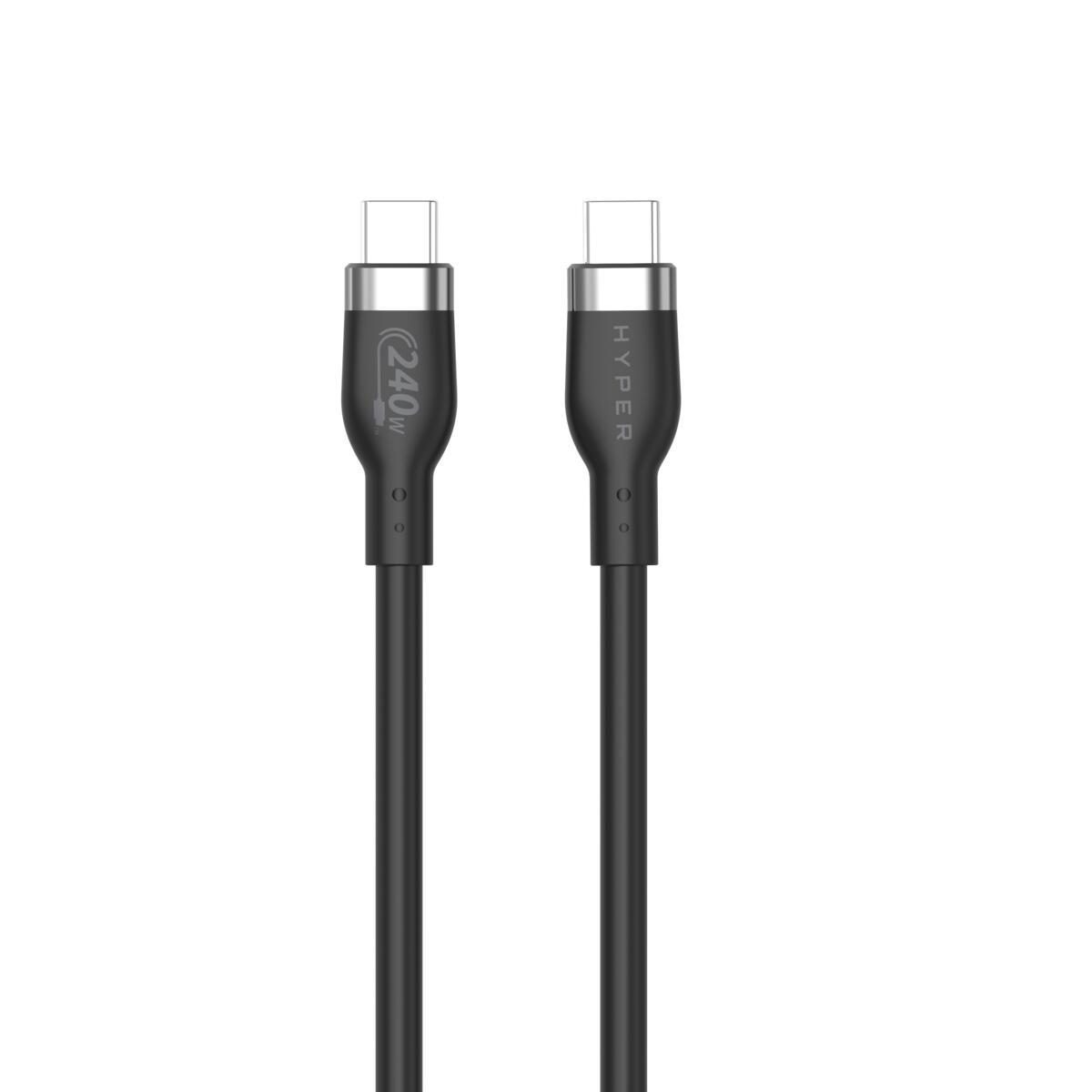 Hyper® Silikon USB-C zu USB-C Ladekabel 1m (240W, Schwarz) von Targus