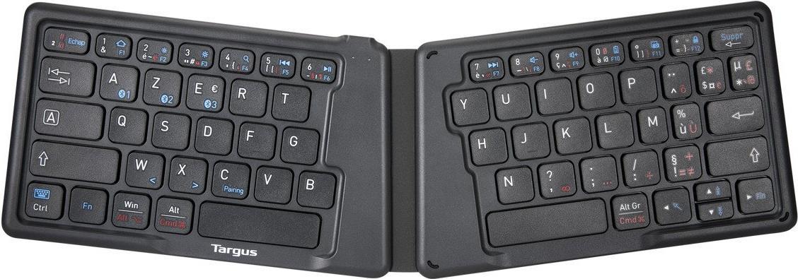 Targus AKF003FR Tastatur RF Wireless + Bluetooth AZERTY Französisch Schwarz (AKF003FR) von Targus