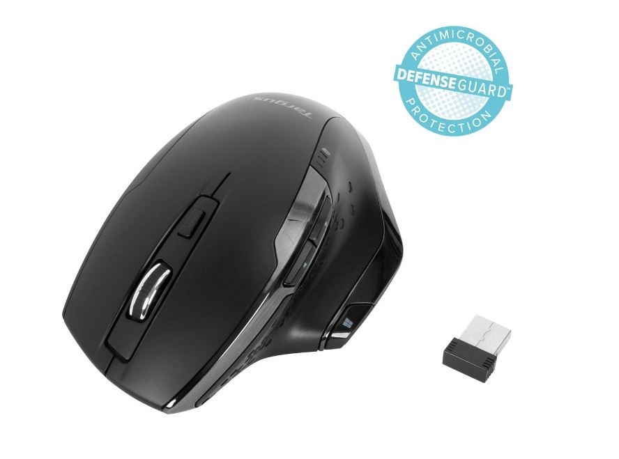 Targus Antimikrobielle ergonomische kabellose Maus schwarz (AMW584GL) von Targus