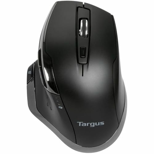 Targus Bluetrace AMW584GL kabellose ergonomische Maus, 2,4 GHz Verbindung mit USB und Laserpräzision, 7 Funktionstasten, Schwarz von Targus
