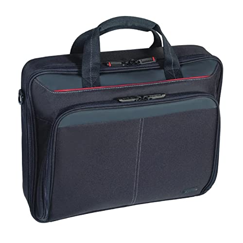 Targus CN31 Classic Clamshell Case Laptoptasche 15,6 Zoll, bequeme Umhängetasche mit gepolstertem Schultergurt, Notebooktasche mit Innenfächern – Schwarz, von Targus