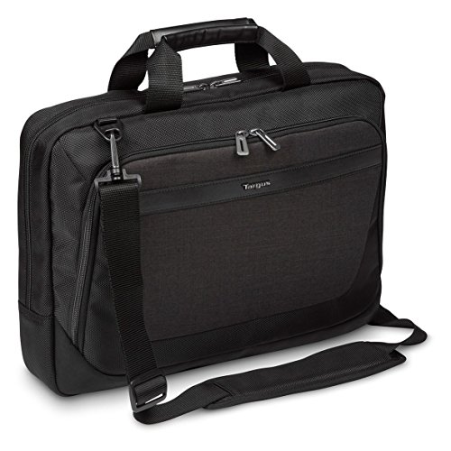 Targus CitySmart Slimline Topload Notebooktasche, schlanke Laptoptasche für 14-15,6 Zoll, Umhängetasche mit urbanem Design, ideal für Pendler – Schwarz/Grau, TBT914EU, 15.6" von Targus