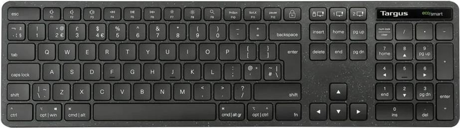 Targus EcoSmart - Tastatur - full size - antimicrobial - kabellos - Bluetooth 5.0, 2.4 GHz - QWERTY - GB - Schwarz (AKB873UK) von Targus