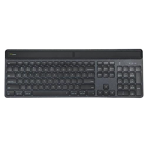 Targus EcoSmart - Tastatur - nachhaltige Energiegewinnung - Antimicrobial - hintergrundbeleuchtet - kabellos - Bluetooth 5.0 - QWERTY - Deutsch - Tastenschalter: Scissor-Key - Schwarz von Targus