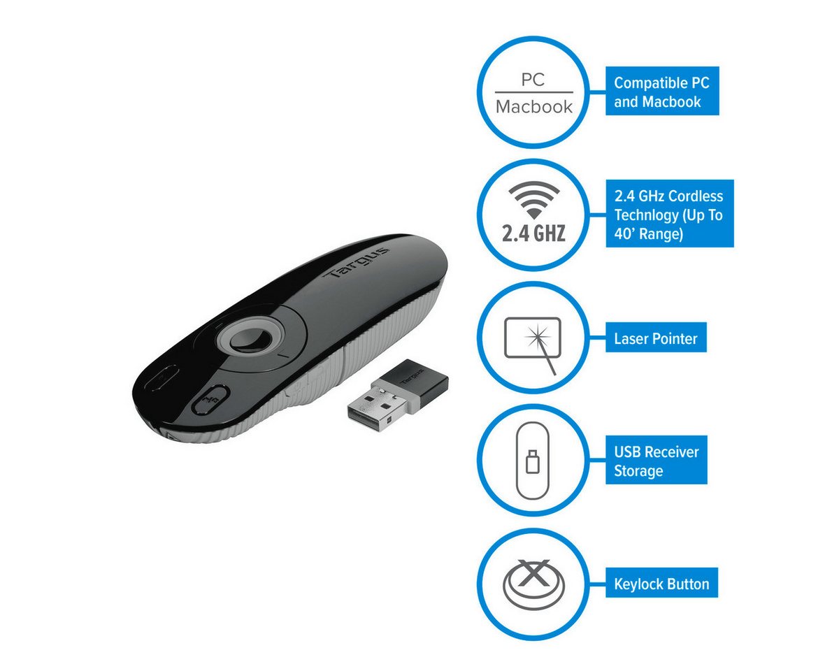 Targus Laptop-Ständer Laptop Laser Presentation Remote Black Targus Laptop-Ständer Laptop Laser Presentation Remote Black von Targus