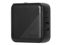 Targus - Stromversorgungsadapter - GaN - 100 Watt - PD - 4 Ausgangsanschlüsse (2 x USB-C, 2 x 9-poliger USB Typ A) - schwarz von Targus
