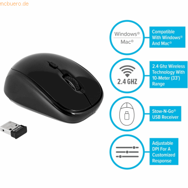 Targus Targus Wireless Blue Trace Mouse Black Black von Targus