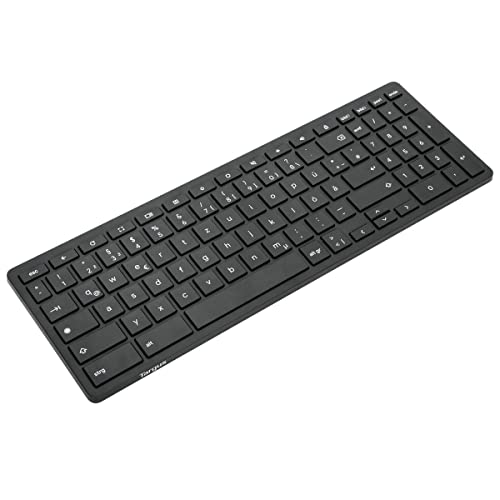 Targus Works with Chromebook Bluetooth Antimicrobial Keyboard, kabellose Tastatur, antimikrobielle Oberfläche, deutsches Layout (QWERTZ), schwarz, AKB872DE, 43 x 2,7 x 14 cm von Targus