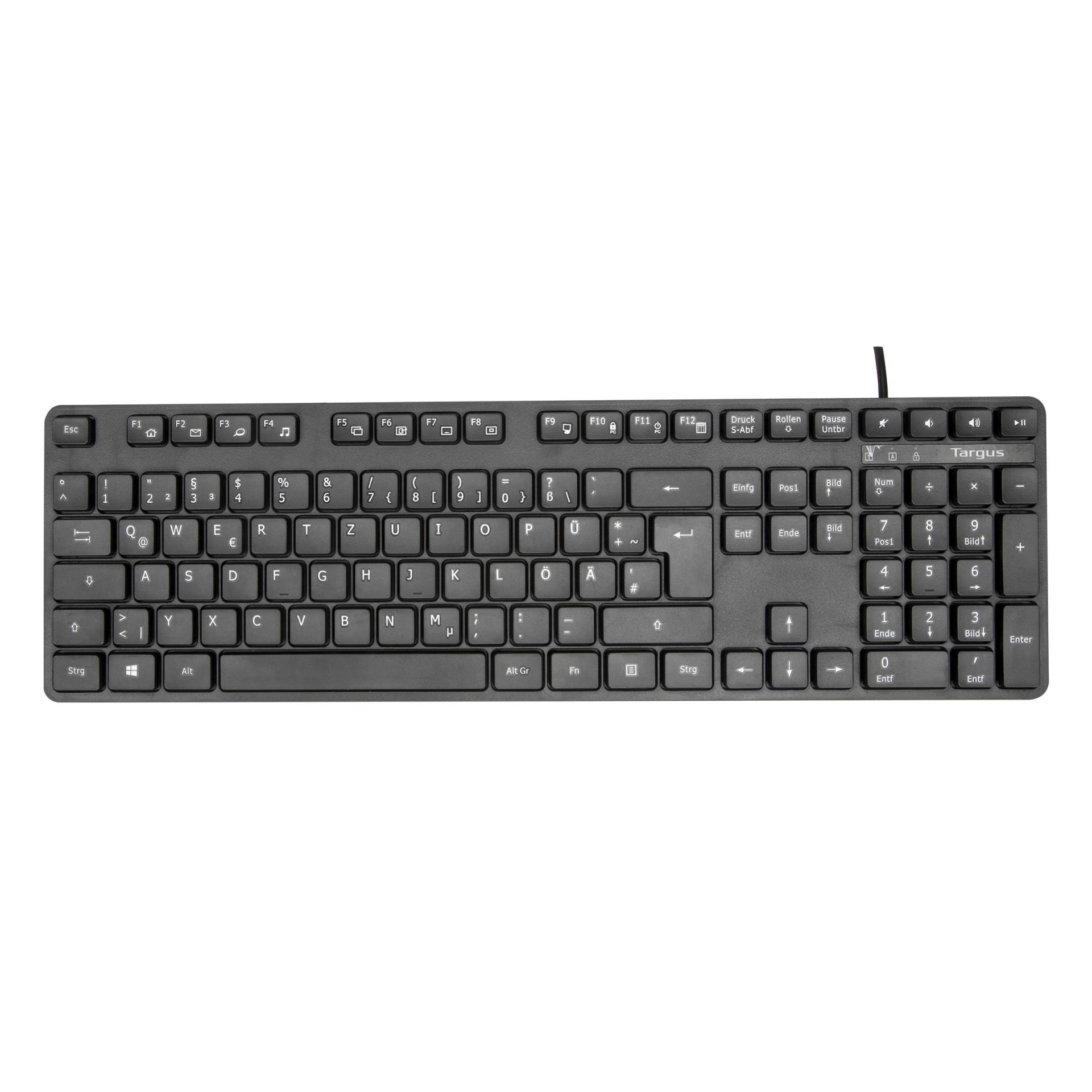 Targus kabelgebundene USB-Tastatur schwarz Targus kabelgebundene USB-Tastatur schwarz von Targus