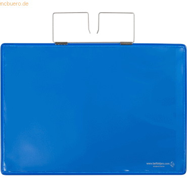 Tarifold Pro Kennzeichnungshülle A4 quer blau PVC mit Haltedraht VE=10 von Tarifold Pro