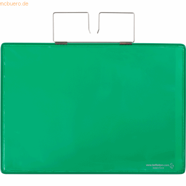 Tarifold Pro Kennzeichnungshülle A4 quer grün PVC mit Haltedraht VE=10 von Tarifold Pro