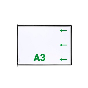 10 tarifold Sichttafeln mit 5 Aufsteckreitern DIN A3 quer schwarz, Öffnung seitlich von Tarifold