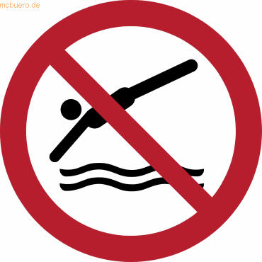 10 x Tarifold Sicherheitspiktogramm - Nicht ins Wasser springen 200mm von Tarifold