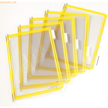 10 x Tarifold Sichttafel A5 gelb 10 Stück seitl. offen mit 5 Aufsteckr von Tarifold