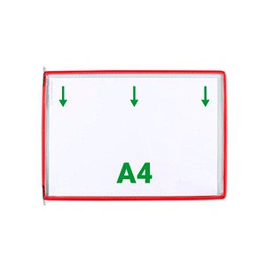 20 tarifold Sichttafeln mit 5 Aufsteckreitern DIN A4 quer rot, Öffnung oben von Tarifold