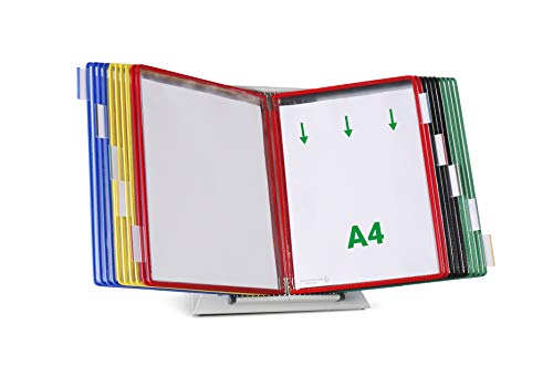Tarifold 434209 Tischtafelsystem mit 10 aufsteckbaren Indexreitern und 20 Sichttafeln A4 farblich sortiert von Tarifold